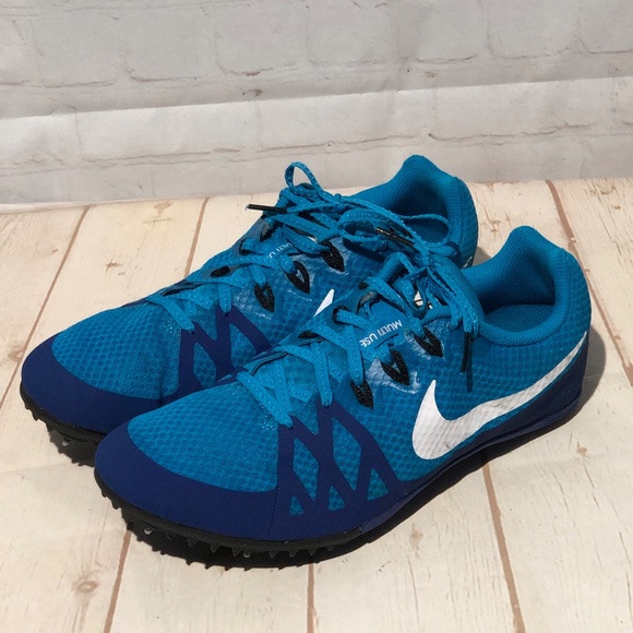 Nike Zoom Rival M 8 Men\'s Track Sprint Spike Shoes 806555-414 Blue Size 9.5 main image 4